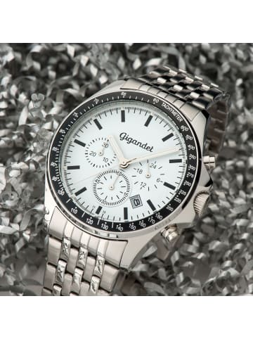 Quarzuhr Chronograph "VOLANTE" in Silber/Weiß