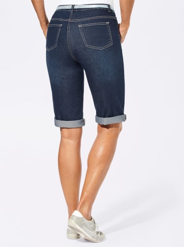 Jeans-Bermudas in blue-stone-washed