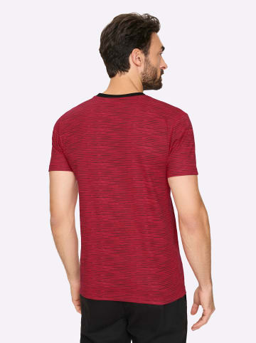 Kurzarm-Shirt in rot-schwarz-gestreift
