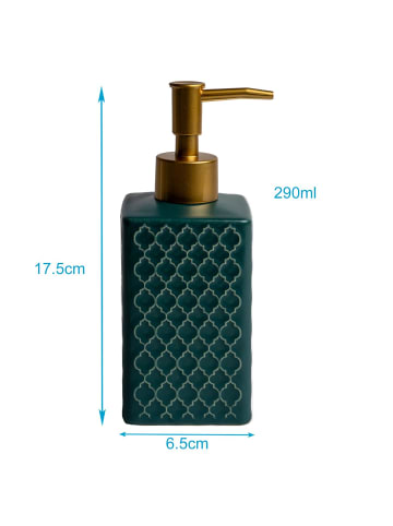 Seifenspender Keramik mit Orientalischem Muster 290ml in Grün