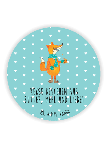 Magnet Fuchs Keks mit Spruch in Türkis Pastell