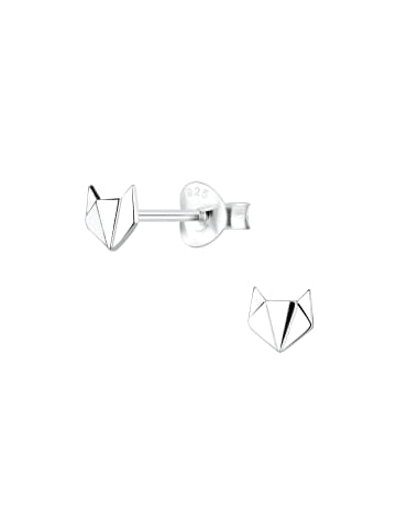 Ohrringe, Ohrstecker ORIGAMI FUCHSKOPF in 925 Sterling Silber, 2-tlg.
