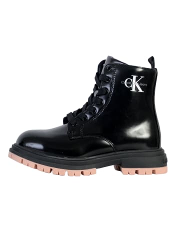 Jeans-Schnürstiefelette „Lace-Up Bootie“ Schwarz