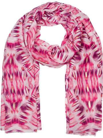 Schal mit Batik Muster in Koralle-Pink