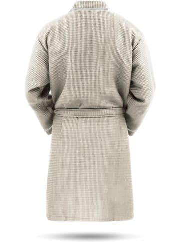 Herren Morgenmantel mit Waffel-Piqué Bali in Beige