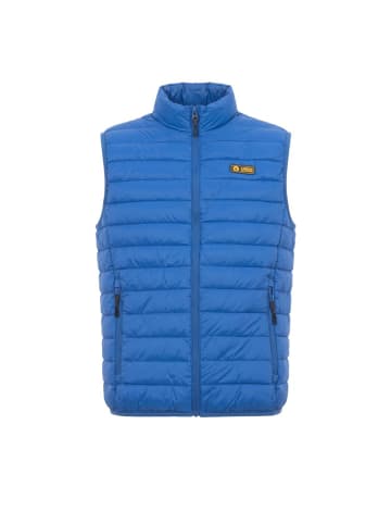 Blau Polyester Herren ärmellos Jacke