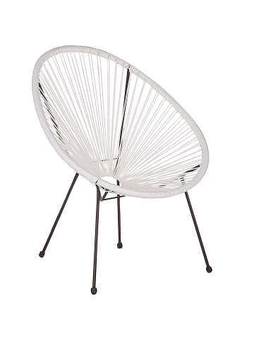 Cocktailsessel ACAPULCO II in Weiß/Schwarz - (W) 76 x (H) 85 x (L) 76 cm