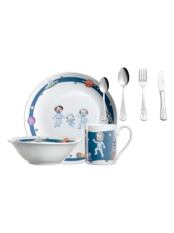 Kindergeschirr Set mit Besteck BAMBINI AVVENTURA in Weltall