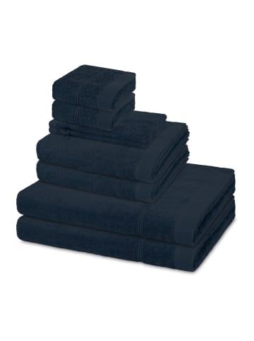 2 X Wasch- 2 X Gäste- 2 X Dusch- 2 X Handtuch im Set Rubin in Denim