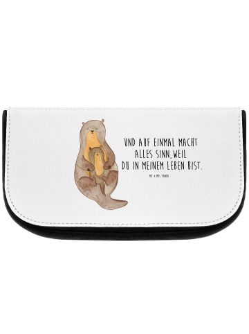 Kosmetiktasche Otter Kind mit Spruch in Weiß