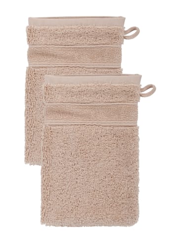 Frottier Waschhandschuh 2er-Pack Karlsruhe in beige