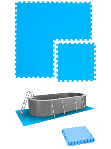 Poolmatten Azurküste 8tlg. blau