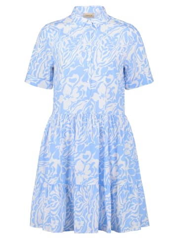 Blusenkleid mit Taschen in Weiß/Blau