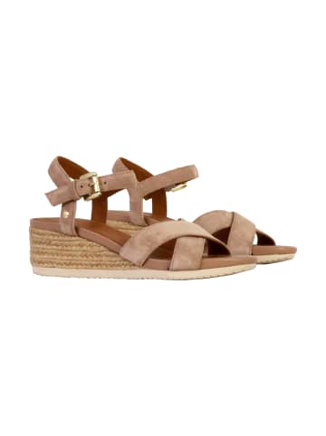 Ischia Corda Sandalen aus Leder mit Keilabsatz Rose