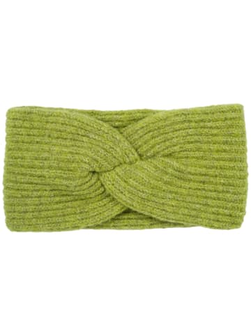 Strick Stirnband mit Perlrippen Muster und Knoten in Limettengrün