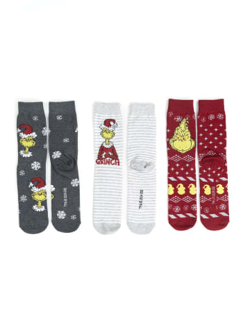 3er Pack The Grinch Socken Sneaker XMAS Strümpfe in Mehrfarbig