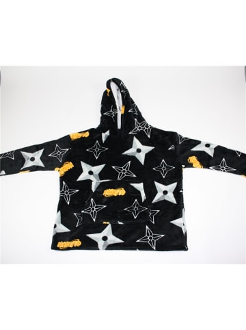 Naruto Poncho – Sweat Kapuzenponcho Coral Fleece für Erwachsene in Schwarz