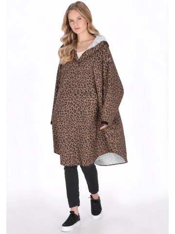 Women Coat in dark beige black leo