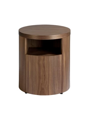 Nachttisch 7051 in Walnuss / Schwarz – Ø48 x (H)55 cm