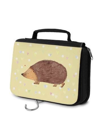 Waschbeutel Igel Herzen ohne Spruch in Gelb Pastell