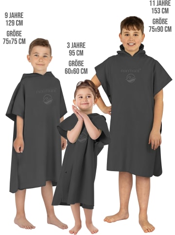 Kinder Badeponcho aus schnelltrocknendem Mikrofaser in Schwarz