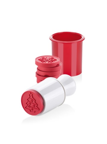 Keks-Stempel DELÍCIA, 6 Weihnachtsmotive in rot