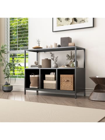 Sideboard Chicago aus Metall mit 3 Fächern in Schwarz