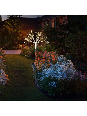 LED Solarstab Feuerwerk Gartendeko Gartenstecker H: 80cm in weiß