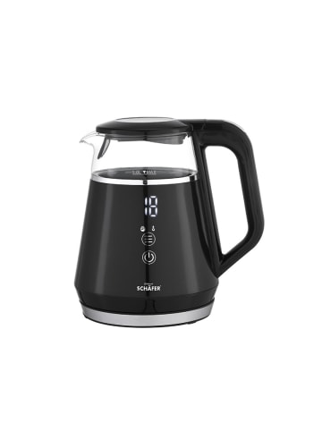 Schäfer Glaswasserkocher 1,0L – Eleganter Wasserkocher in Schwarz in Schwarz