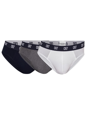 Slip 3er Pack in Weiß/Grau/Dunkelblau