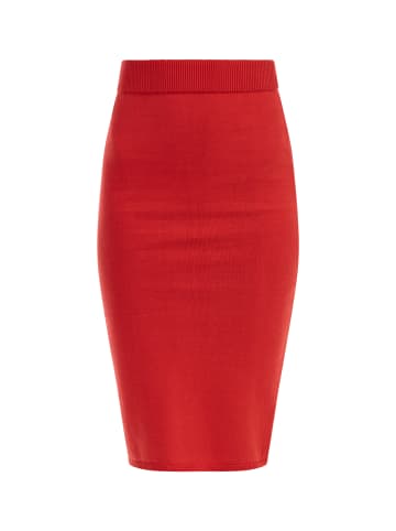 Damen Strick Midirock in Rot