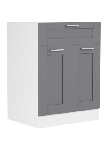 Küchenschrank 60 cm Unterschrank Schublade Colura in Weiß / Anthrazit