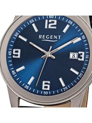 Analog-Armbanduhr Regent Titan-Uhren schwarz mittel (ca. 38mm)