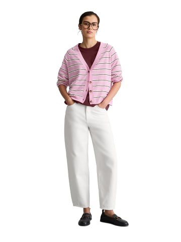 Gestreifter Cardigan regular in Light Pink