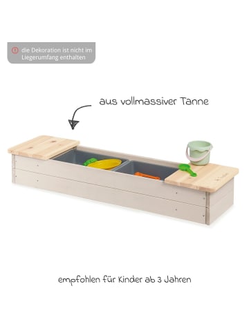 Sandkasten Hedda mit 2 abdeckbaren in beige,brown