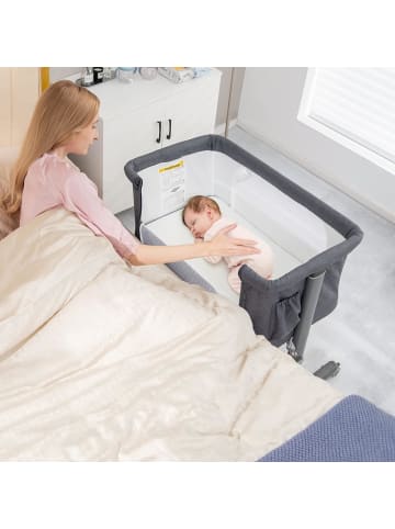 3 in 1 Beistellbett in Anthrazit