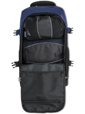 Reisetrolley 90L inkl. Kleidertaschen in Schwarz/Navy