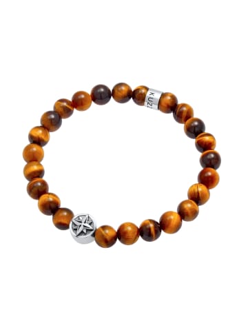 Armband 925 Sterling Silber Kompass, Kugel in Braun