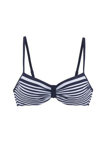 Bügel-Bikini-Top in marine-weiß