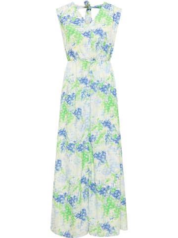 Damen Maxikleid Mit Allover-Print in Blau Grün