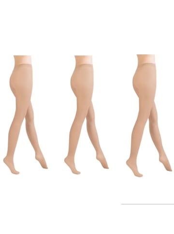 Klassische 3er Pack Strumpfhosen für Damen 40 DEN - Nude in Nude