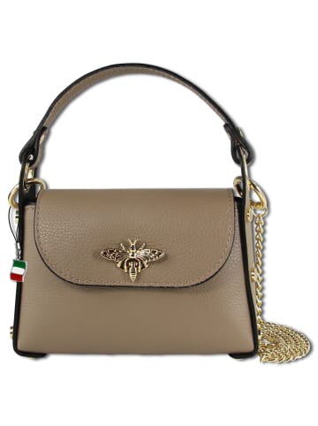 Florence Umhängetasche Leder taupe, beige ca. 19cm