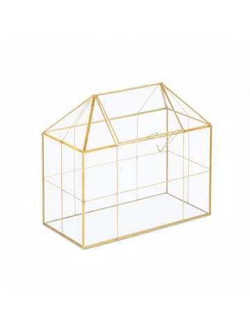 Pflanzenterrarium "Haus" in Gold - (B)30 x (H)27 x (T)15 cm