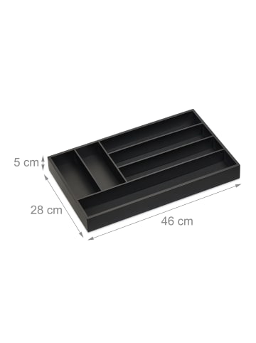 Besteckkasten in Schwarz - (B)46 x (H)5 x (T)28 cm