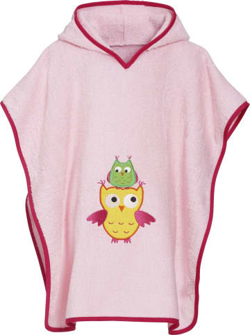 Frottee-Poncho Eule in Rosa