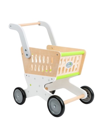 Einkaufswagen Trend aus Holz in brown,white