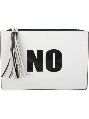 Clutch Handtasche in Weiß / Dunkelblau