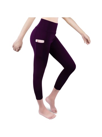 3/4 Fitness-Leggings praktischer Handytasche – Komfort in Lila
