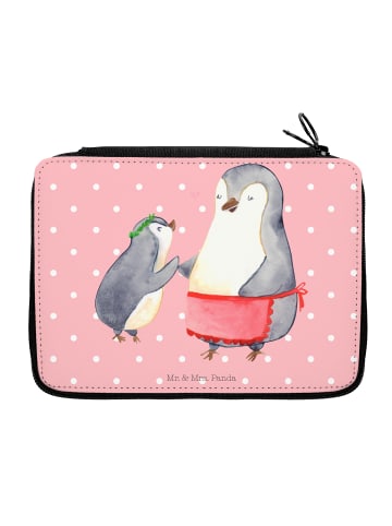Federmappe Pinguin mit Kind ohne Spruch in Rot Pastell