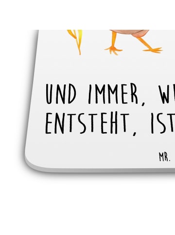 Gläseruntersetzer Huhn Stolz mit Spruch in Weiß